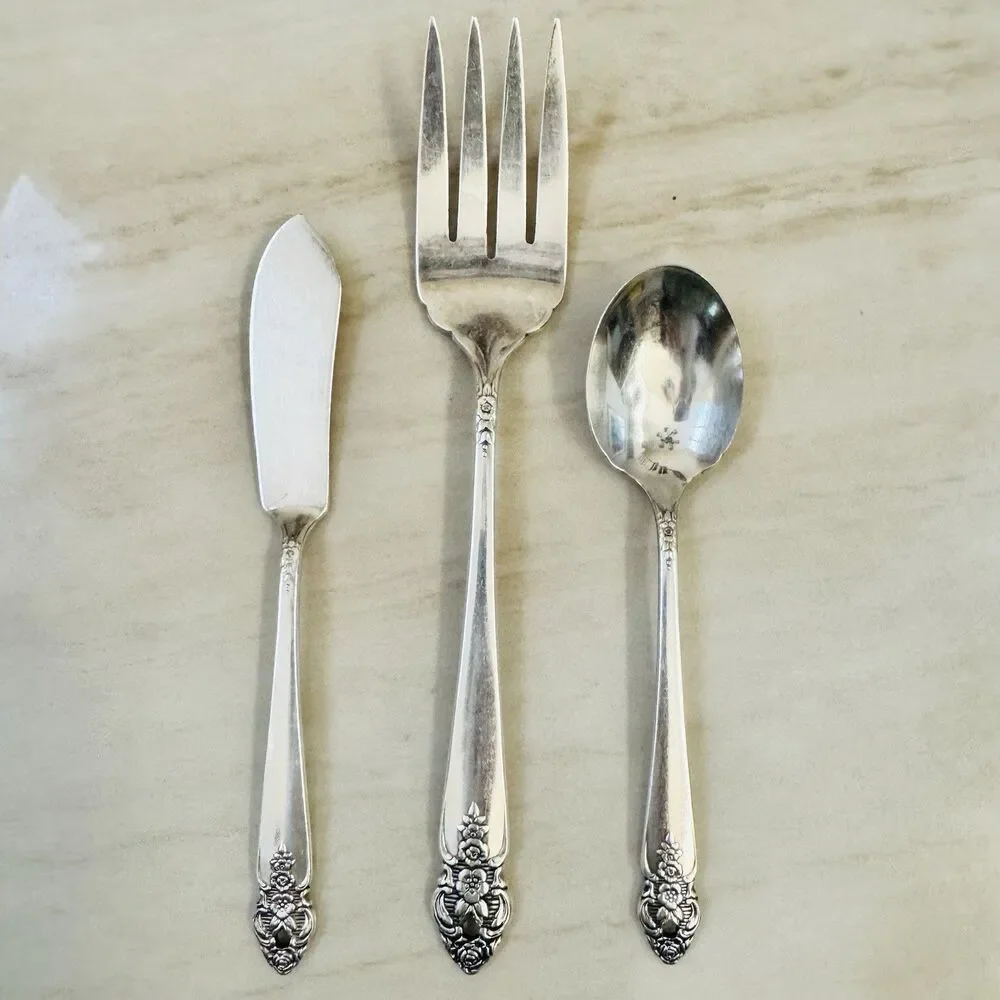 3pc ONEIDA Distinction Silverplate Serving Set Prestige Plate 1951